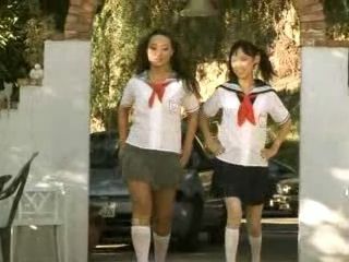 Japanese schoolgirls go wild in a XXX tube ride!