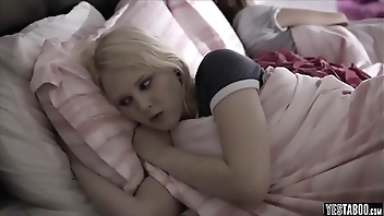 Teen pushed into a taboo sleepover sex with step bro and sis