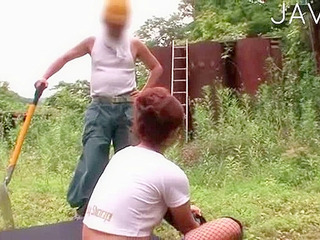 Japanese babe gets fucked hard by a stiff construction worker's tool amidst her hot titsNippon babe goes wild with a brutal XXX pounding by a rough-and-tough construction worker, leaving her perky tits throbbing with pleasure