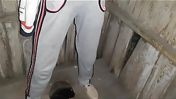 I caught my neighbor masturbating in the toilet on the street and I joined her - Lesbian Illusion Girls